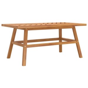 Couchtisch aus Akazienholz, Teil des VidaXL Garten-Lounge-Sets.