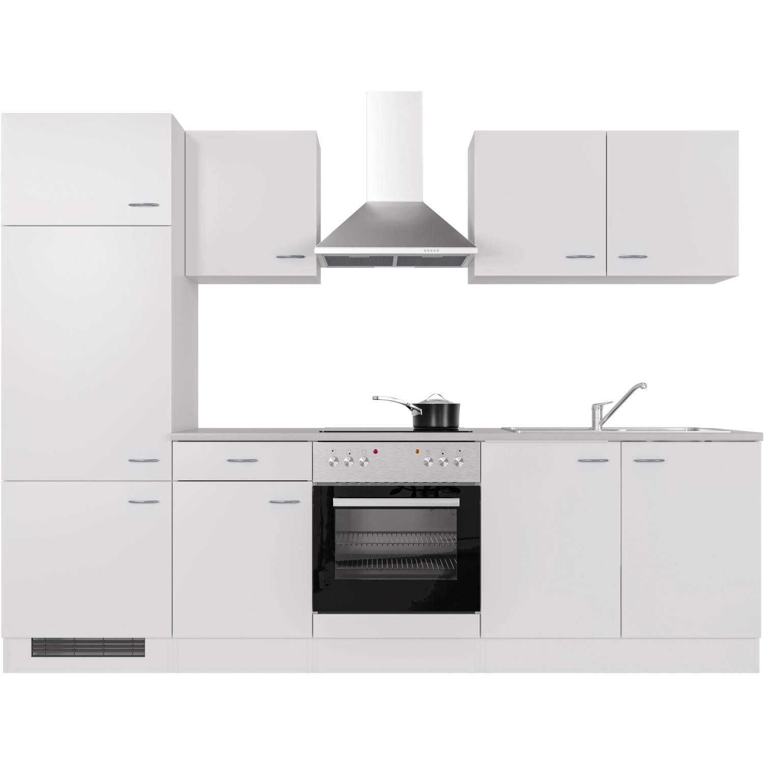 Flex-Well Classic Küchenzeile/Küchenblock Wito 270 cm Weiß
