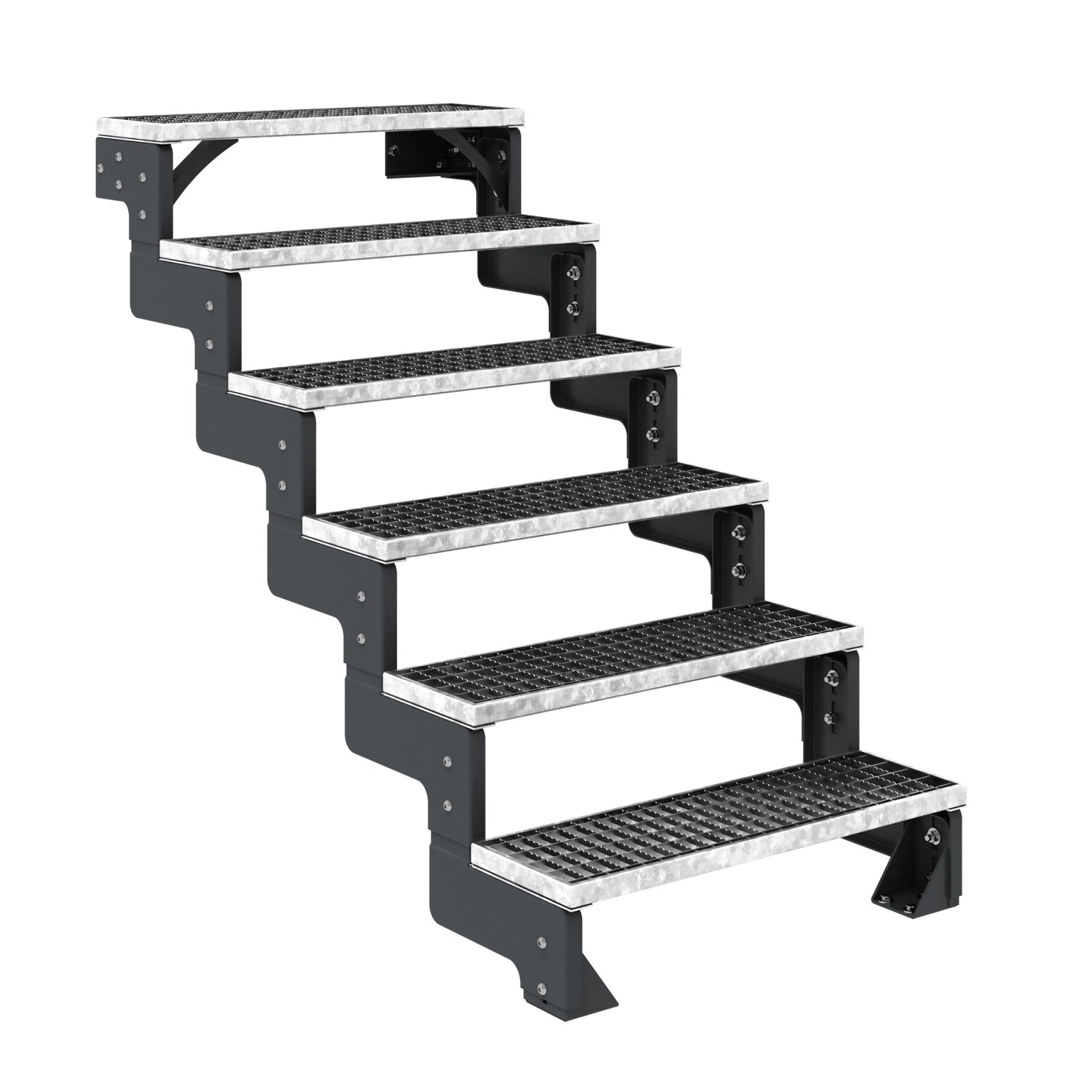 Dolle Außentreppe Gardentop Anthrazit 6 Gitterroststufe 100 cm Ohne Gelände günstig online kaufen