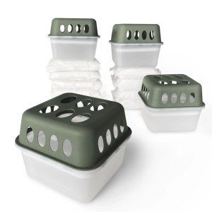 KARAT Luftentfeuchter Hava 4er-Set, grün. Raumentfeuchter mit Granulat gegen Feuchtigkeit und Schimmel.