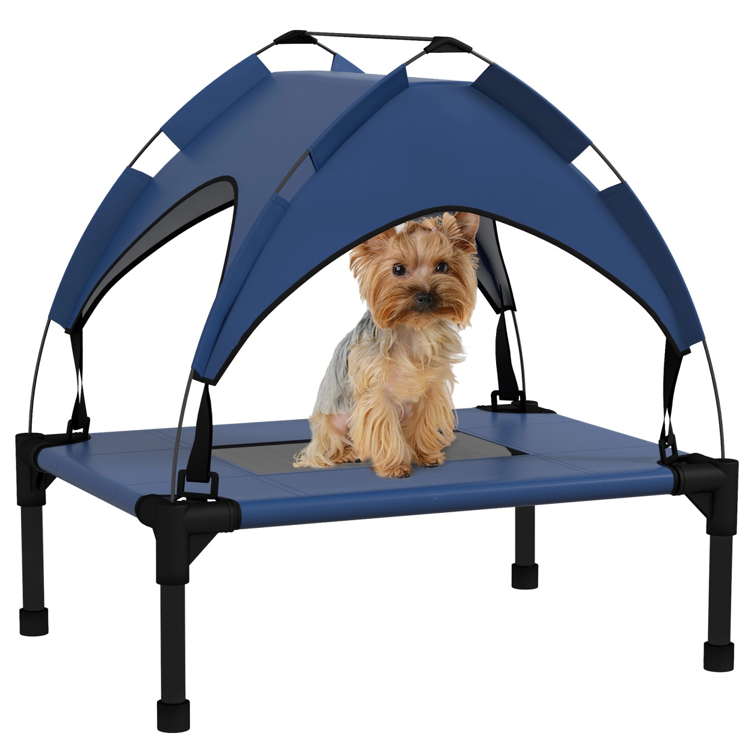 PawHut Erhöhtes Hundebett Oxford Taftstoff Blau 61L x 46B x 63H cm