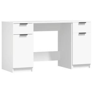 vidaXL Schreibtisch mit Beistellschrank Weiß Holzwerkstoff 3115908