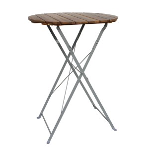 Klappbarer Biergarten Stehtisch Mojawo, Akazie/Stahl, Ø80cm. Ideal für Garten und Gastronomie.