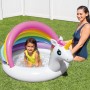 Intex Unicorn Baby Pool: Planschbecken mit Sonnenschutz und Einhorn-Design für Kinder.