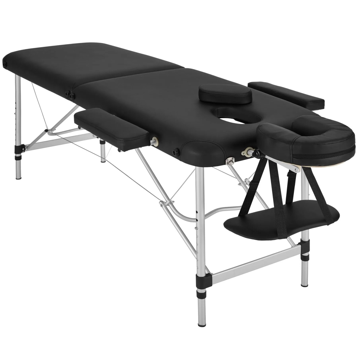 Tectake 2 Zonen Massageliege Set  Breite 61 cm  Polsterung 4 cm Inklusive Lagerungsrollen und Tragetasche  210 x 95 x 89 cm Schwarz