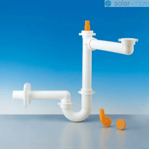 Lira SPA Raumsparsiphon aus weißem Kunststoff für Küchenspüle/Waschbecken, 40mm Abgang, Reduzierung 50/40.