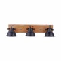 Just Light Wand- und Deckenleuchte Samia, 3-flammig, schwarz, mit Holz-Element.