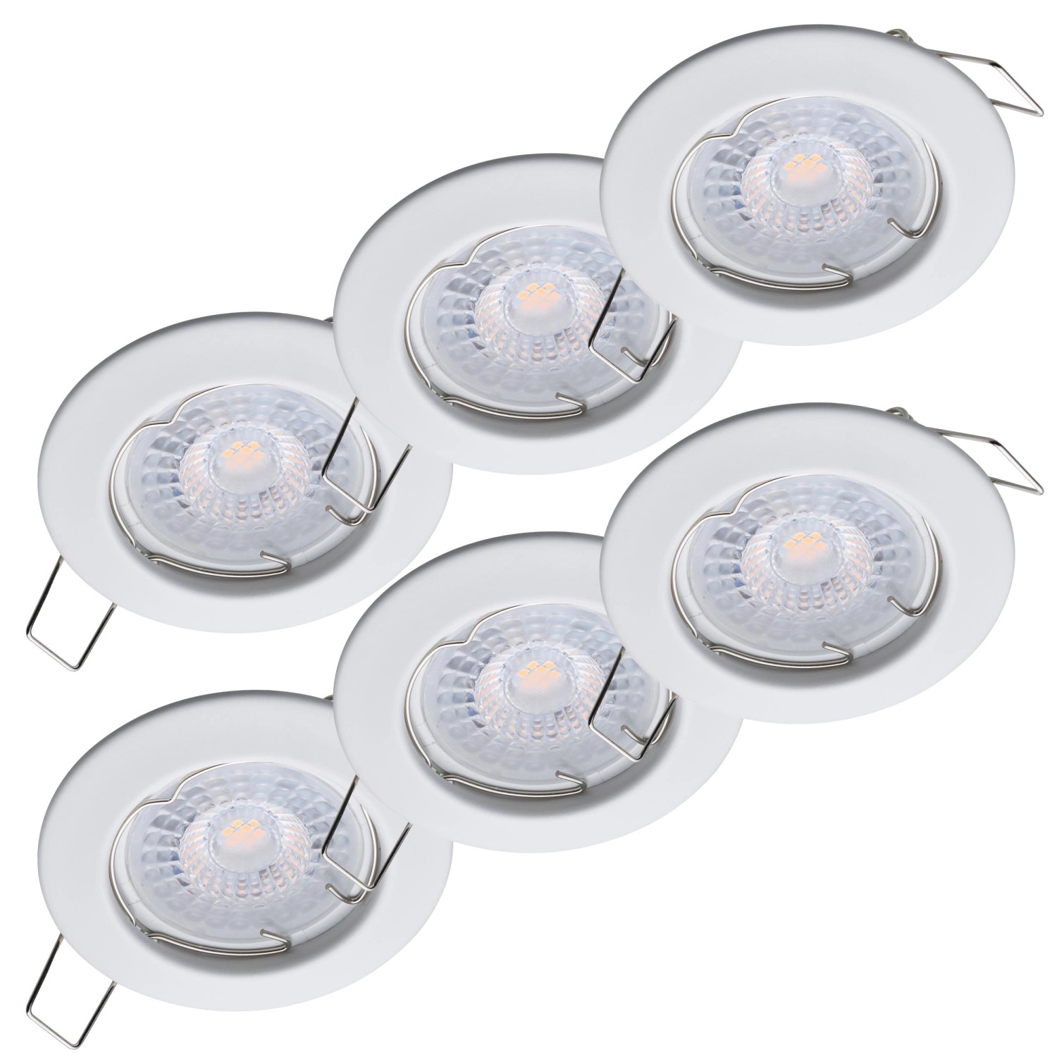 Oktaplex 6er Set Einbaustrahler Sedan Stufenlos Dimmbar Warmweiß 3000K 380l günstig online kaufen