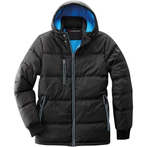 Schwarze Scheibler Thermojacke Bryan für Herren, wasserabweisend und mit blauem Innenfutter.