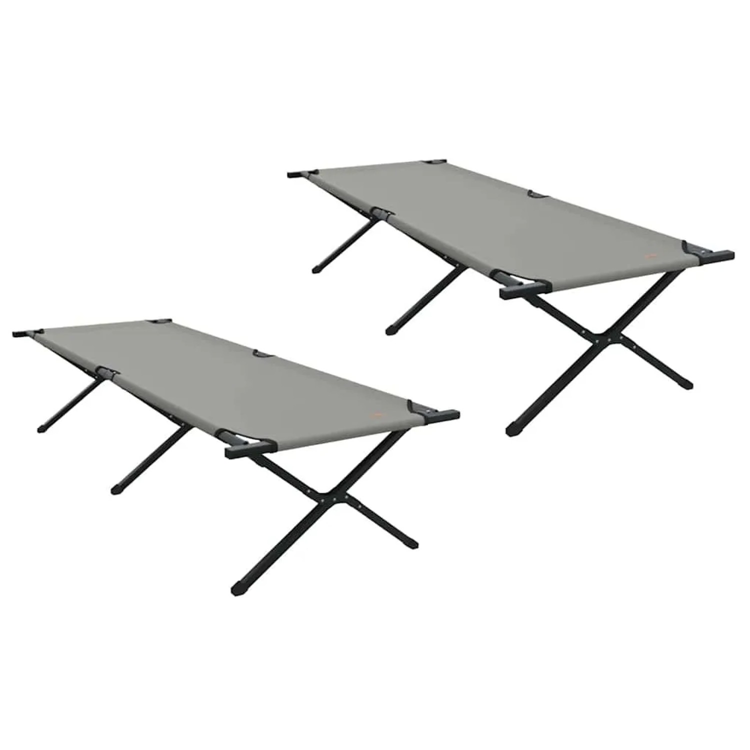 vidaXL Klapp Schlafbett fürs Camping 2 Stk Grau 210 x 80 x 46 cm 42003195