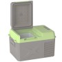 Grau-grüne Outsunny Kühlbox aus HDPE Kunststoff, Deckel offen, zeigt Innenraum. Tragbare Auto-Kühlbox für Camping.