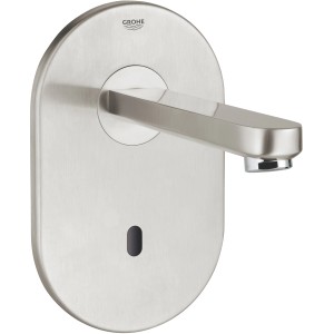 Grohe Eurosmart CE Waschtischarmatur mit Infrarotsensor, Edelstahl-Optik.