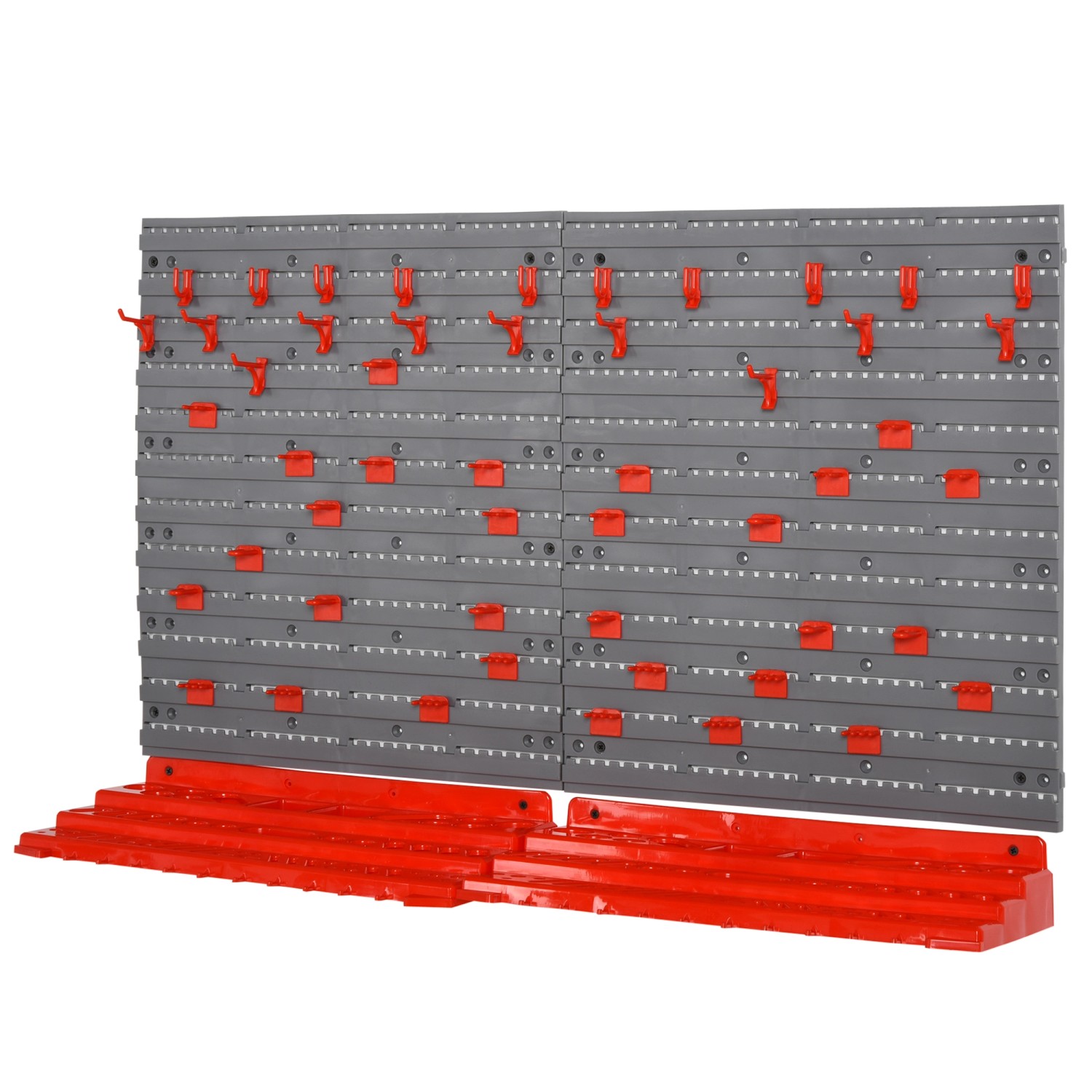 DURHAND Werkzeuglochwand 54 tlg Hakenset PP Grau Rot 95,5 x 23 x 53,5 cm günstig online kaufen