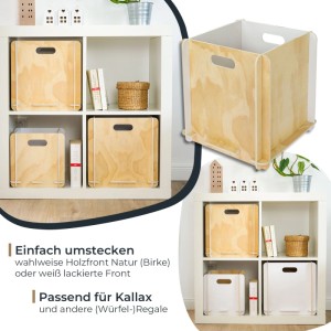 HMF 3740-32CM-01 Aufbewahrungsbox Holz Zusammenstecken 32cm Weiß