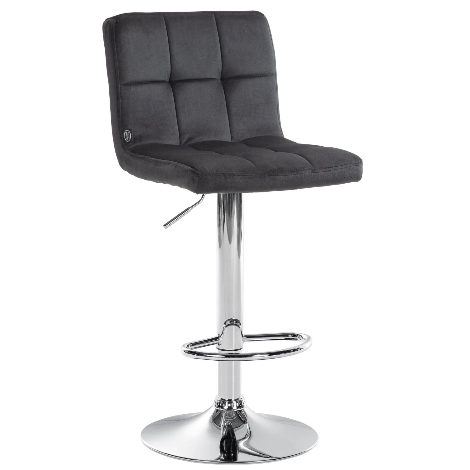 DELUKE Barhocker BRISBAN Schwarz Samt Chrom Barstuhl Mit Lehne Tresenhocker Tresenstuhl