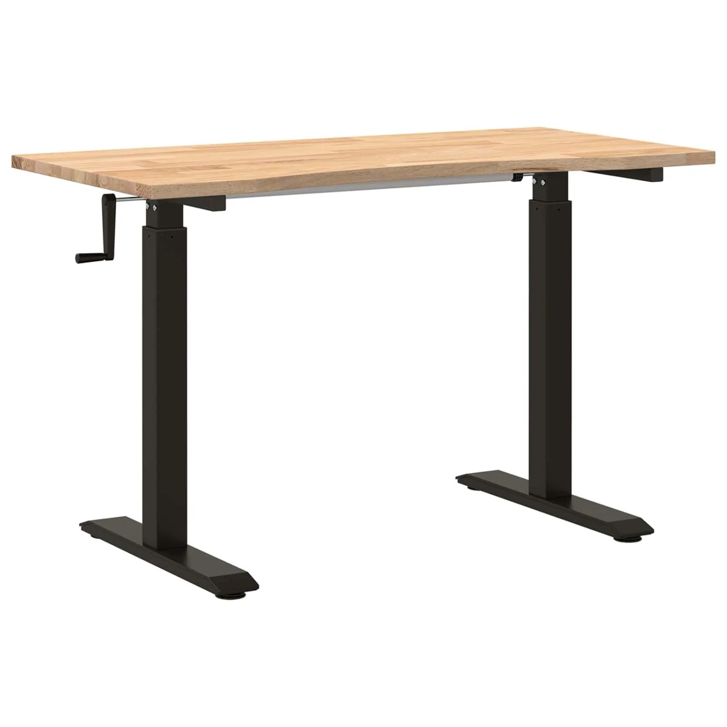vidaXL Schreibtisch Schwarz und Natur 120 x 60 cm Massivholz Eiche 3426551