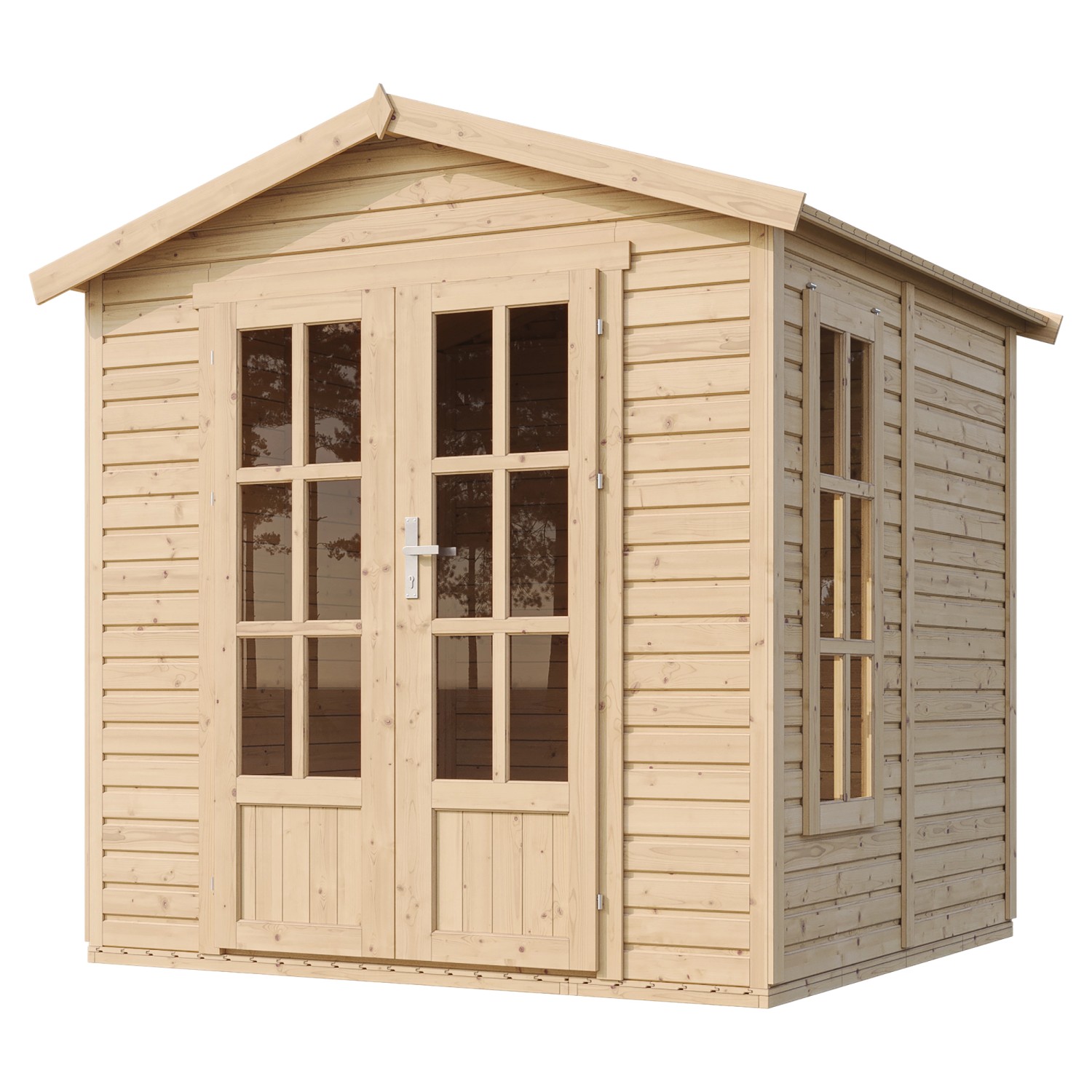 Timbela Gartenhaus Holz M351FB+H351FBGREY 4,08 m² Dachziegel Grau mit Boden_3