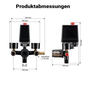 Wiltec Druckregler Mit Druckschalter Für Kompressor 2 Anzeigen Druckminderer