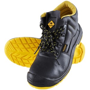 Roadsign Sicherheitsstiefel S3, schwarz-gelb, Größe 41. Arbeitsstiefel mit Stahlkappe und rutschfester Sohle.