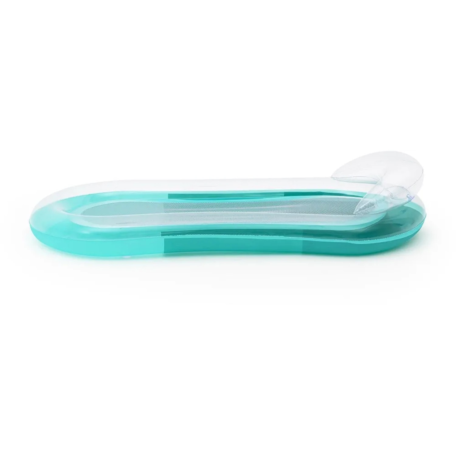 Türkise Bestway Aqua-Lounge Wasserhängematte mit Netzliegefläche und Kopfstütze.