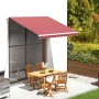 DELUKE Markisenbespannung Markisenstoff Wasserabweisend Reißfest Rot Für 300x250cm Rahmen Markise Mit Volant Markisen Ersatzstoff_2