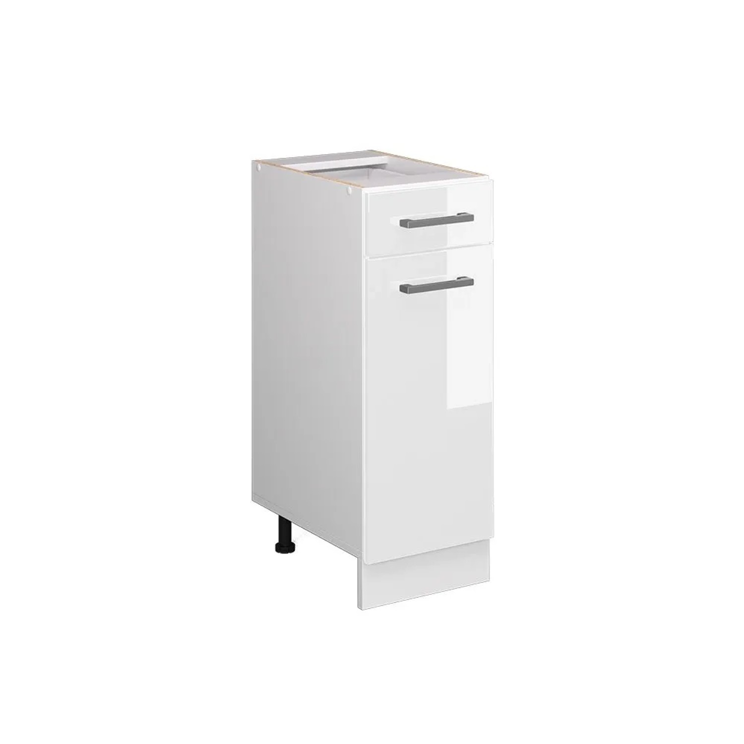 Vicco Küchenunterschrank R-Line Weiß Hochglanz Weiß 30 cm ohne Arbeitsplatte