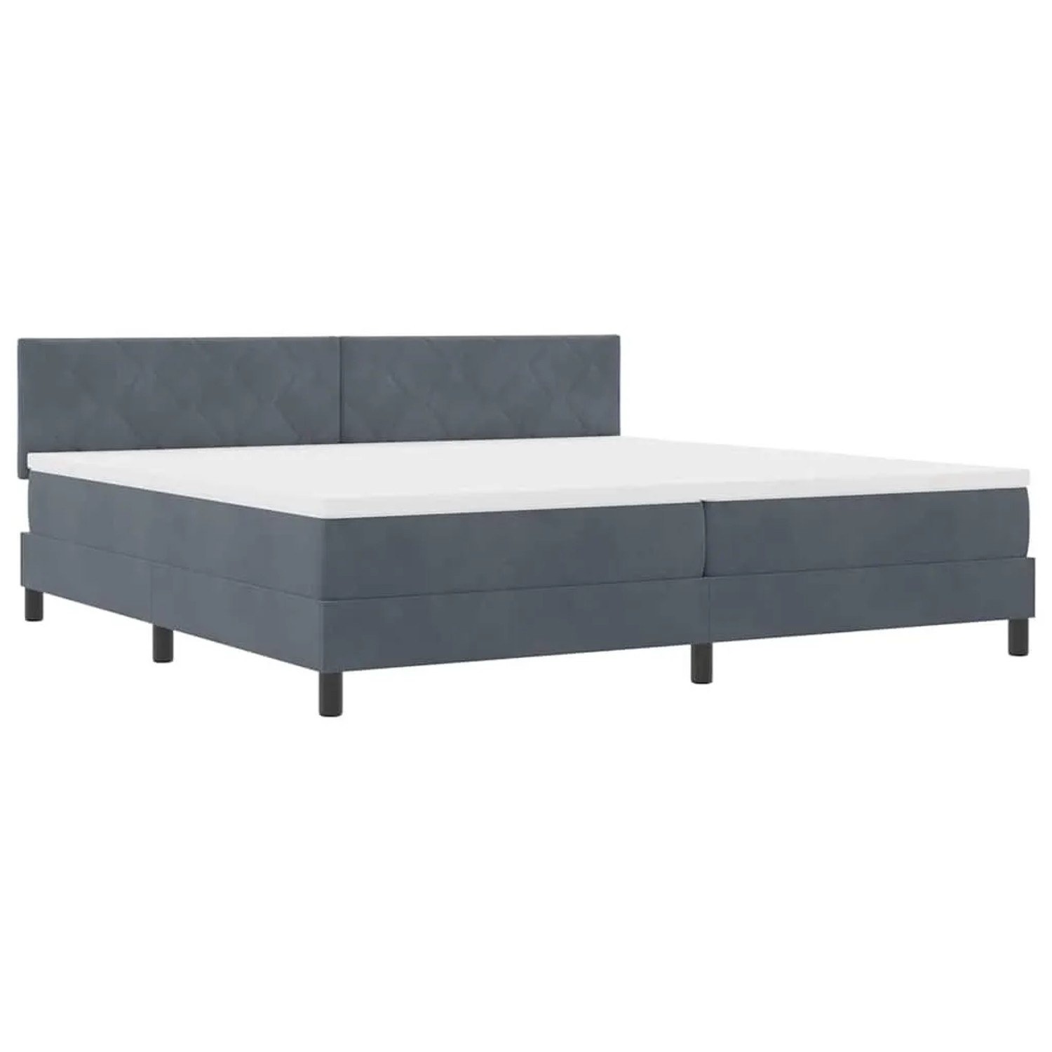 vidaXL LED Boxspringbett mit Matratze Dunkelgrau 200 x 200 cm Samt 3342741 günstig online kaufen