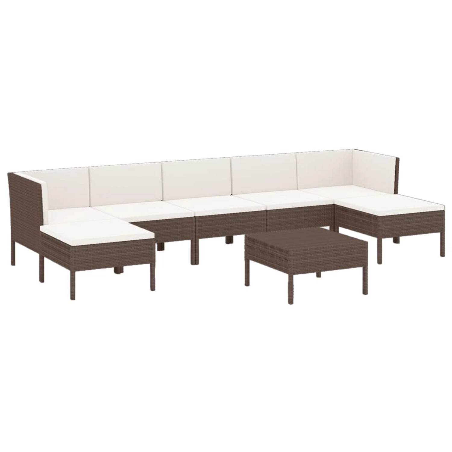 vidaXL 8-tlg Garten-Lounge-Set mit Auflagen Poly Rattan Braun Modell 17