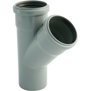 Marley HT-Einfachabzweig 45° DN 110/110 für Abwasserleitungen, grau.