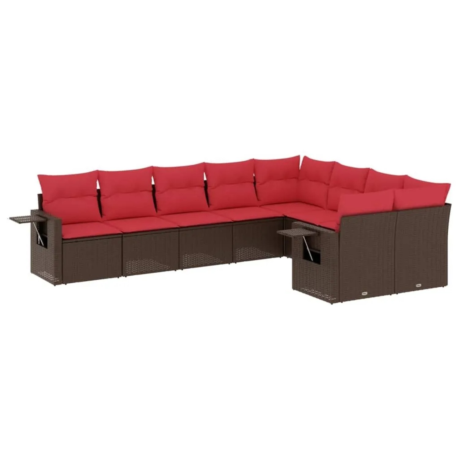 vidaXL 9-Tlg Gartensofa-Set mit Kissen Braun Polyrattan 3220643 günstig online kaufen