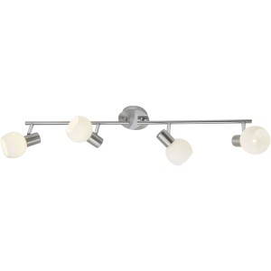 Drehbare 4-flammige Spotleuchte Tiara, Eisen und Weiß, für flexible Lichtausrichtung im Raum.