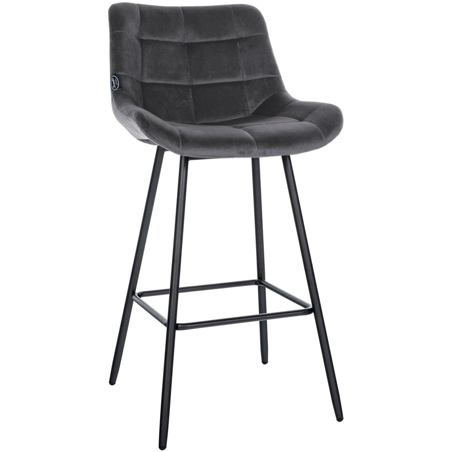 CLP Barhocker Weston dunkelgrau/Samt