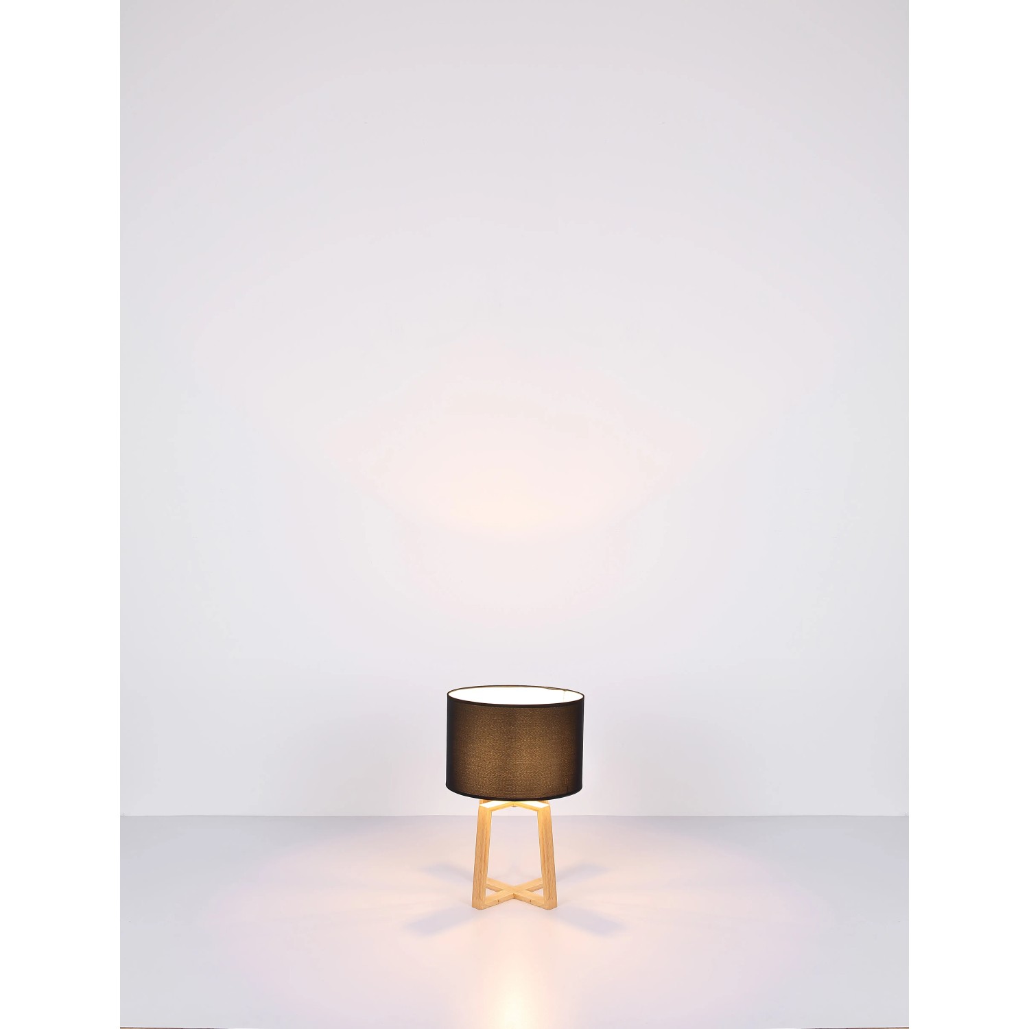 Globo Design-Tischlampe Moritz, braun mit Textilschirm, 44cm hoch.