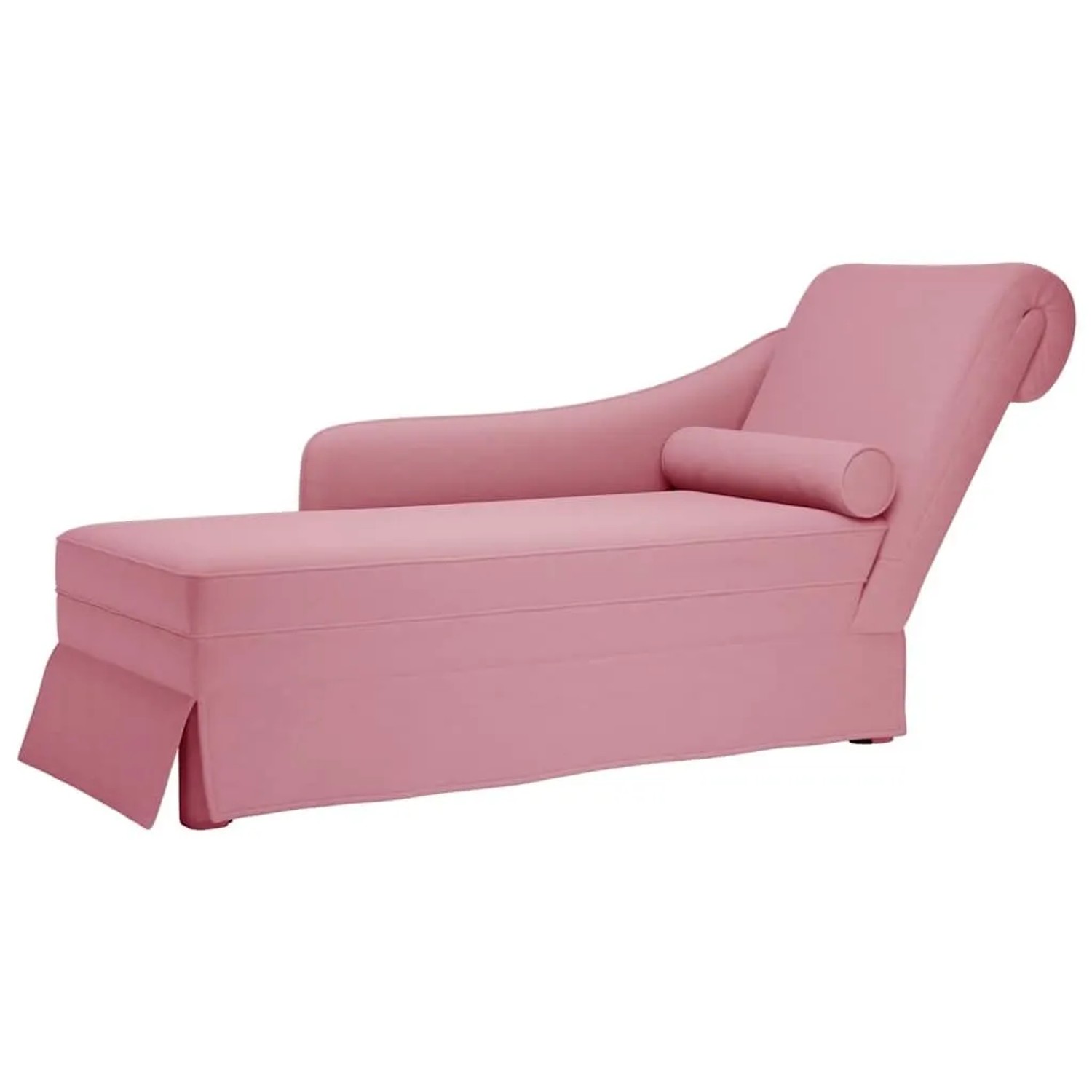 vidaXL Chaiselongue mit Nackenrolle und Rechter Armlehne Rosa Samt 4009785