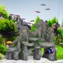 Relaxdays Aquarium Deko Fels Polyresin Graugrün Mit Höhlen 21 cm x 24 cm x 14 cm 970 g_5