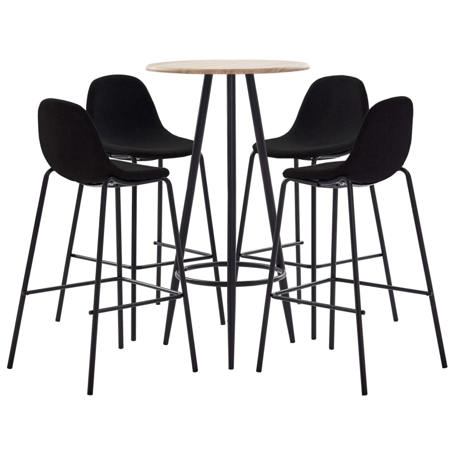 vidaXL 5-tlg. Bar-Set Stoff Schwarz Modell 6 günstig online kaufen