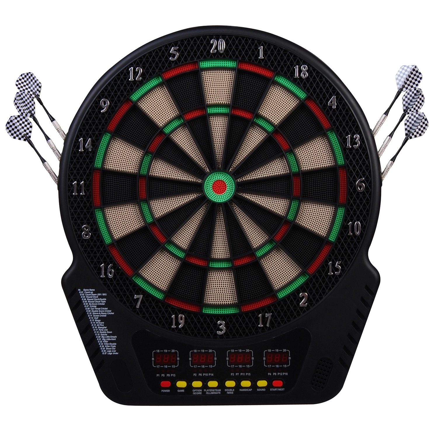 Thumbnail - HOMCOM Elektronische Dartscheibe ABS PP Schwarz 44L x 51,5B x 3,2H cm