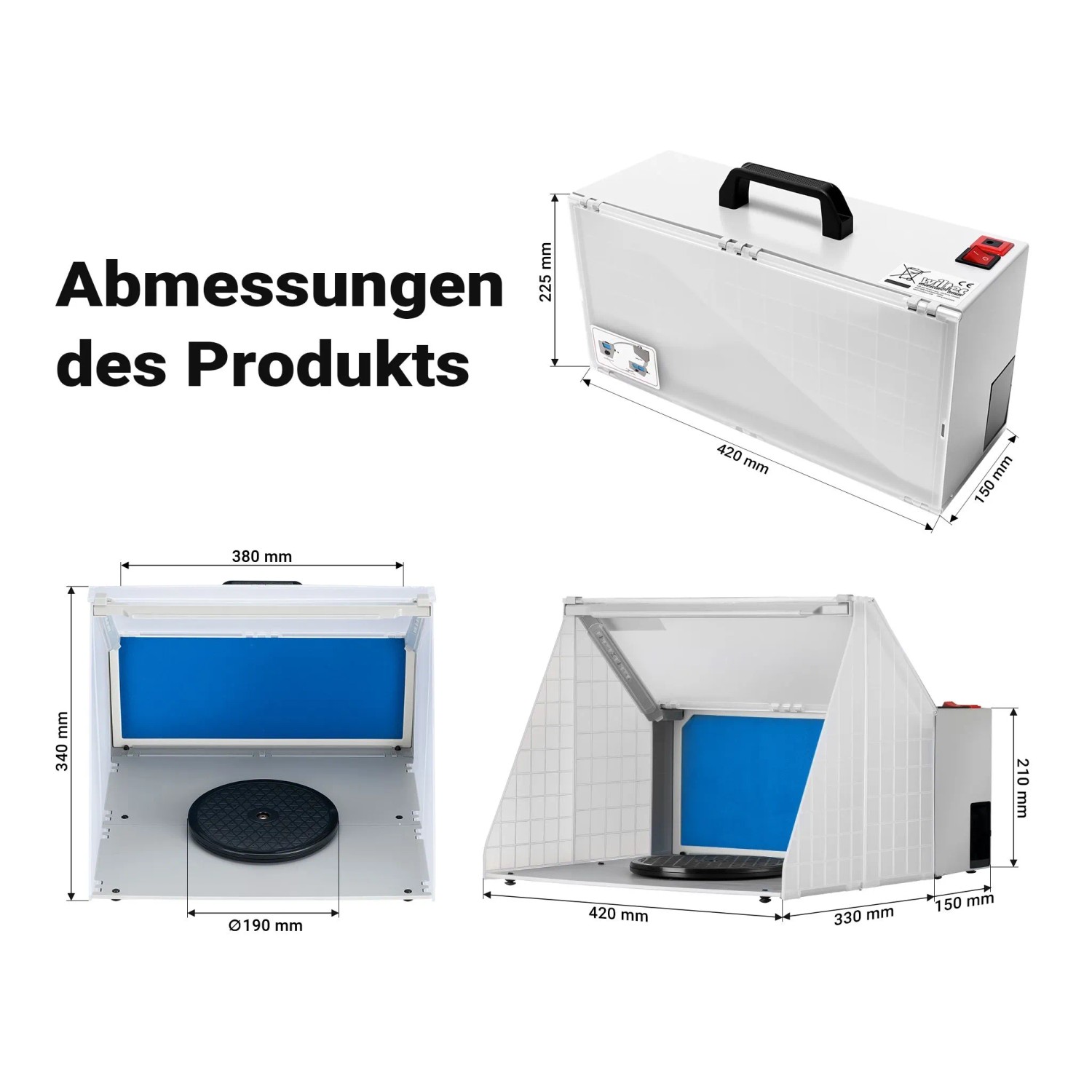 Wiltec Airbrush Absauganlage 4M³/Min 47Db Absaugung Farbnebel Erweiterbar Led_3