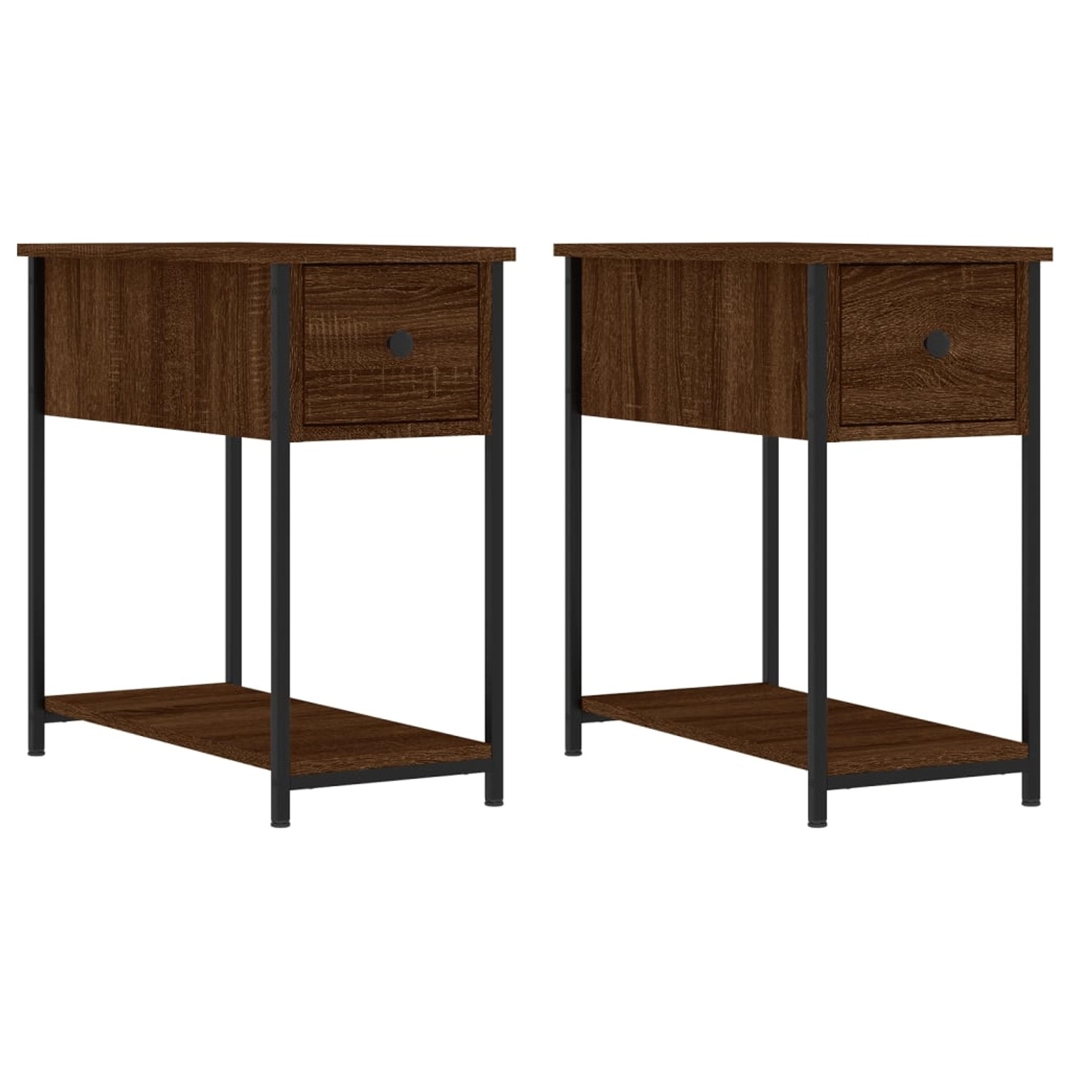 vidaXL Nachttische 2 Stk, Braun Eichen-Optik 30x60x60 cm Holzwerkstoff 8260 günstig online kaufen