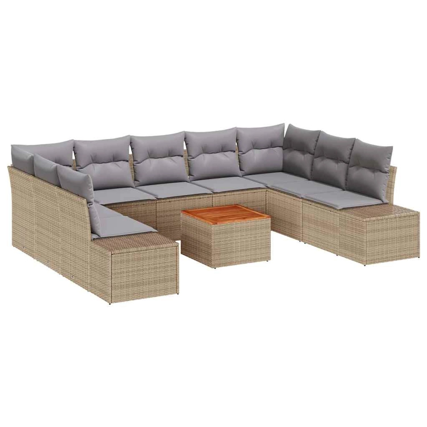 vidaXL Garten-Sofa-Set 10-Tlg Beige Hellgrau 3356670 günstig online kaufen