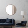 Runder DSK Design Wandspiegel Silver Coiffeur Ø 80 cm mit kupferfarbenem Rahmen.