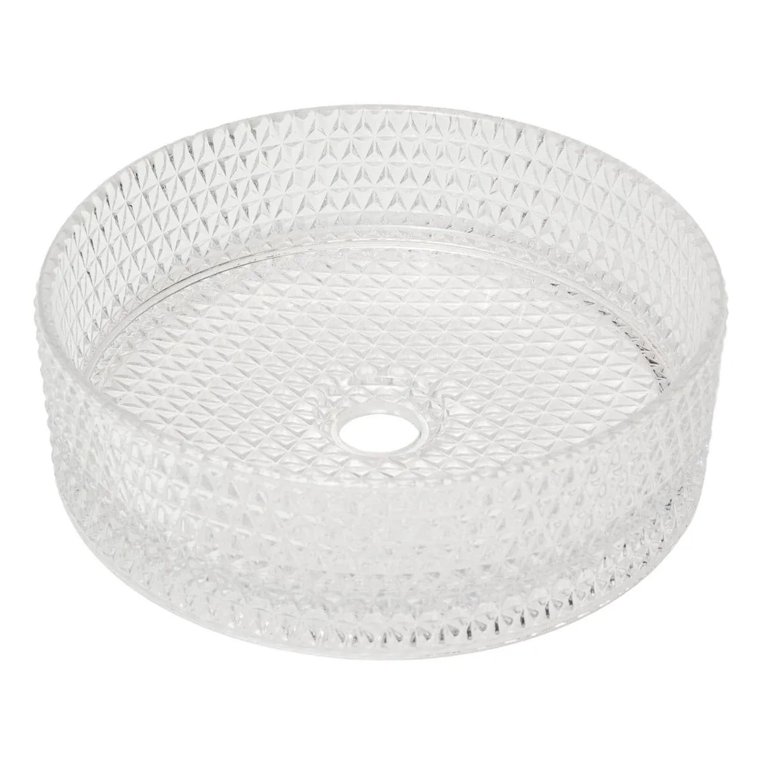 Swiss Aqua Technologies Aufsatzwaschbecken Waschschale 36CM Klarglas Reliefstruktur