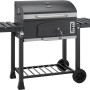 Jamestown Holzkohlegrill Jaxon XL mit Deckel, Seitentischen und Ablage.