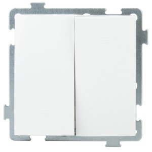 Weißer Jalousie-Schalter Mirena für Schalterprogramme.