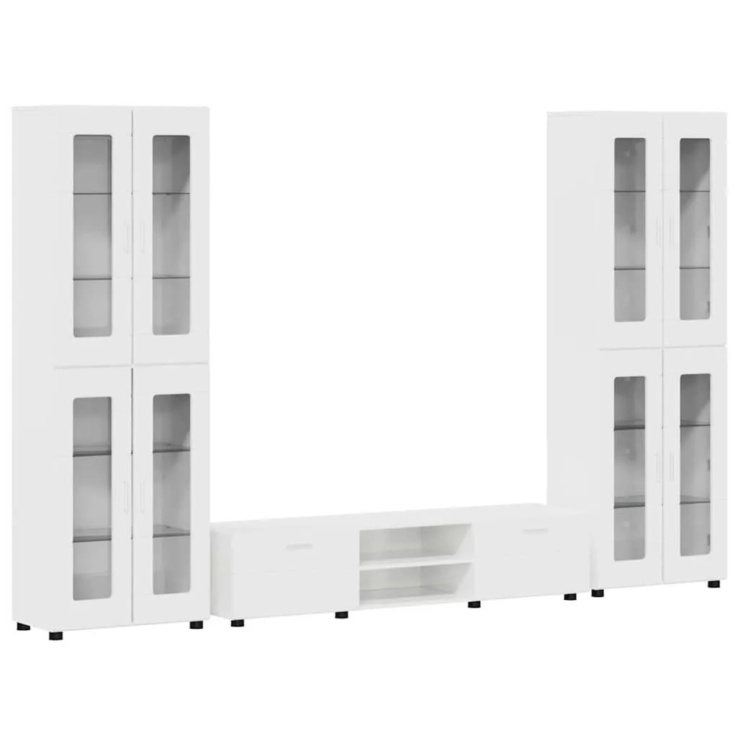 vidaXL TV-Schrankset mit Schubladen Hochglanz Weiß Holzwerkstoff 3397988 günstig online kaufen