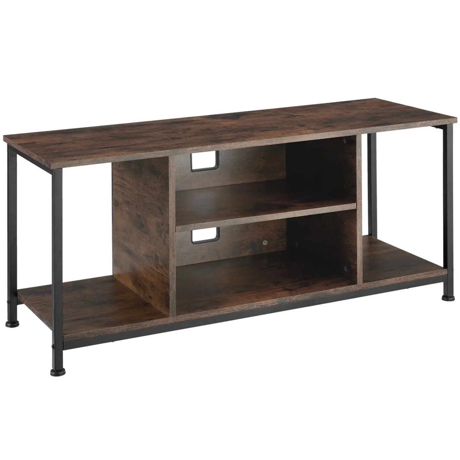 Tectake Tv Regal Austin Industrial Style Holz und Stahl  110 x 40 x 50 50 cm Industrial Holz Dunkel  Rustikal