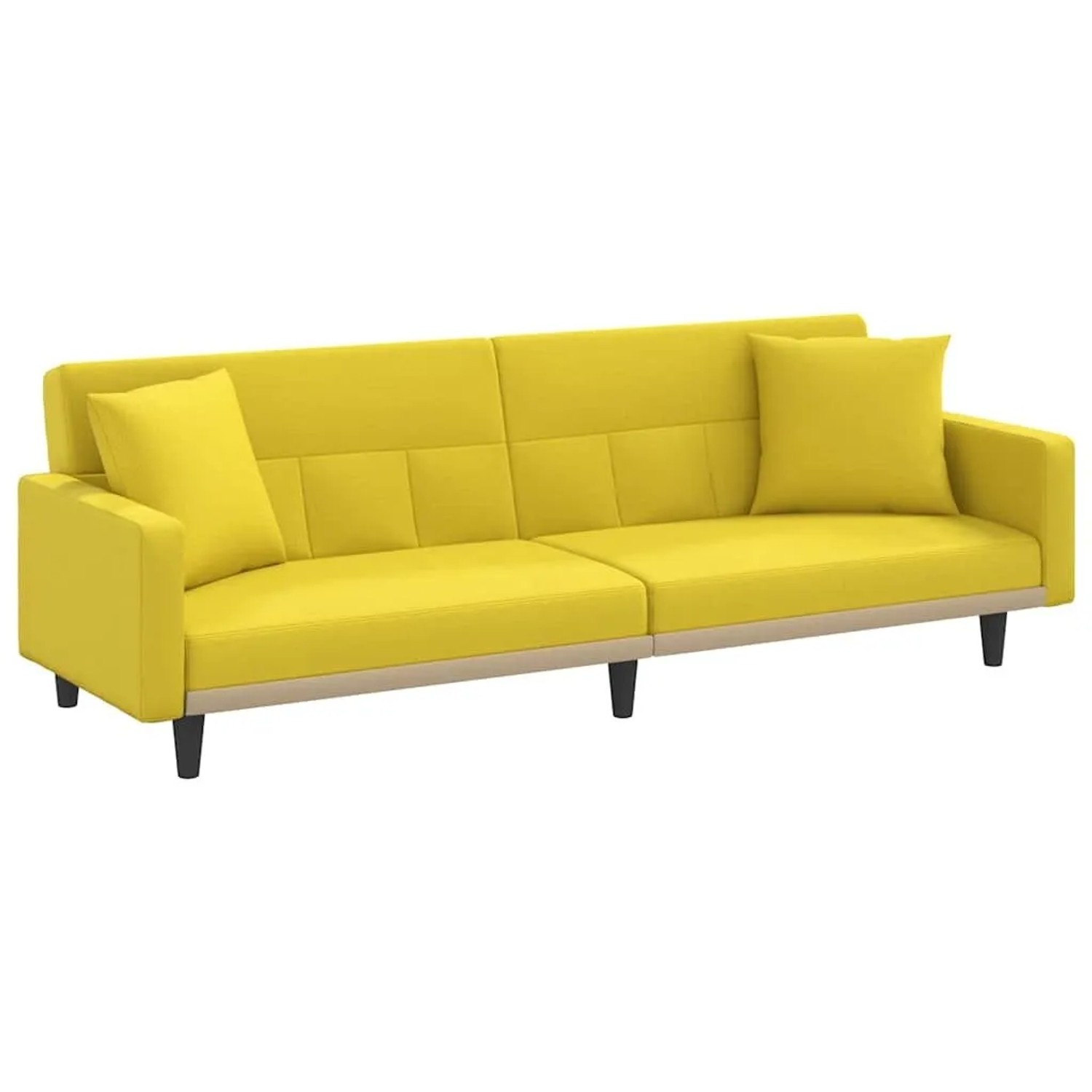 vidaXL Schlafsofa mit Kissen Hellgelb Stoff 351879