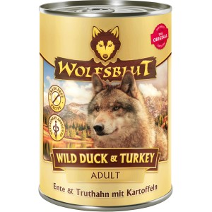 Wolfsblut Hunde-Nassfutter Wild Duck & Turkey Adult, Ente und Truthahn mit Kartoffeln im Detail.