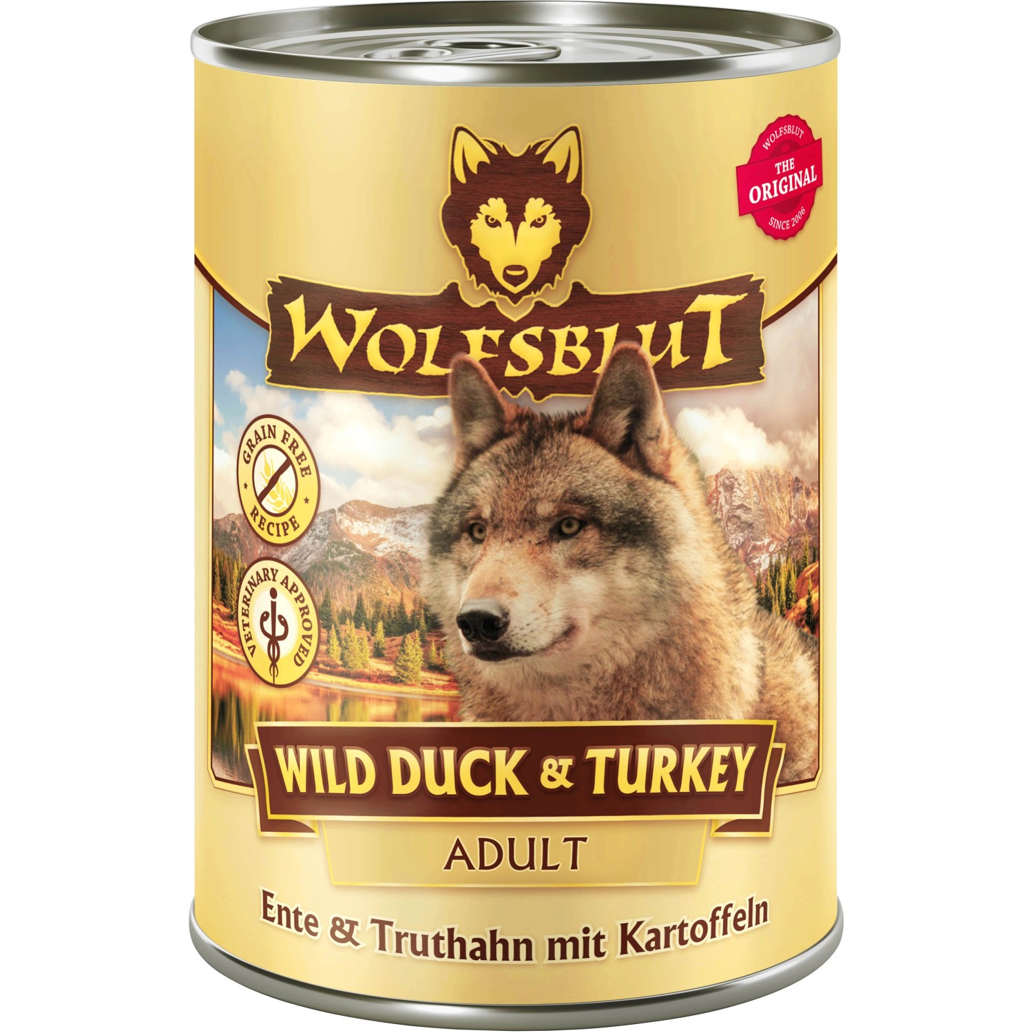 Wolfsblut Hunde-Nassfutter Wild Duck und Turkey Adult Ente und Truthahn mit Kart