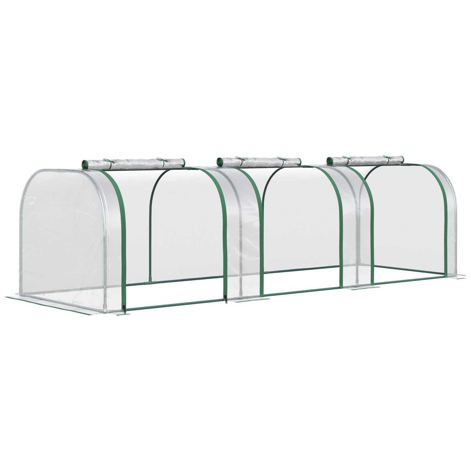 Outsunny Foliengewächshaus mit Tür und Folie Transparent 295 x 100 x 80 cm günstig online kaufen